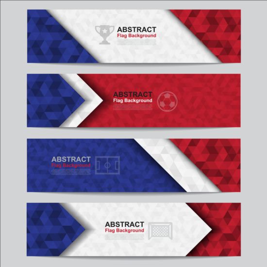 Flag with soccer banners vectors set 01 Soccer flag banners   