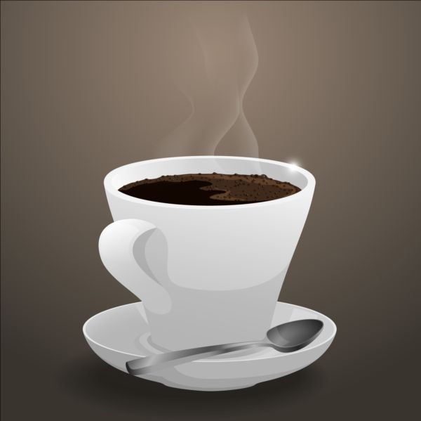 Hot coffee cup vector hot cup coffee   