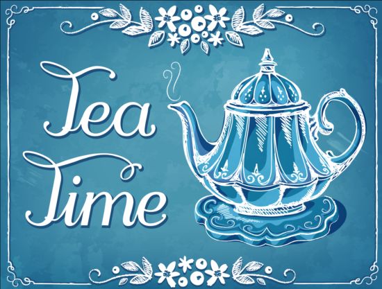 Hand drawn teapot background vector teapot hand drawn background   