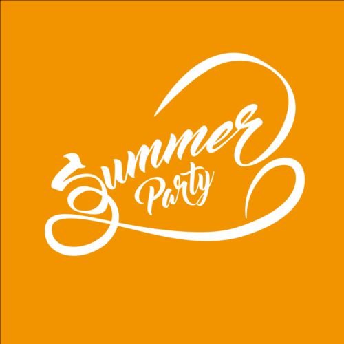 Summer party text logos design vector 03 text summer party logos design   