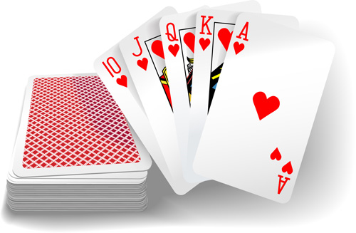 Royal straight flush playing cards vector 05 Straight royal playing flush cards   