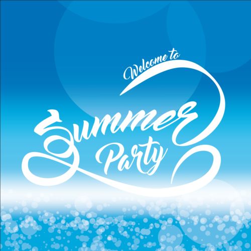 Summer party text logos design vector 02 text summer party logos design   
