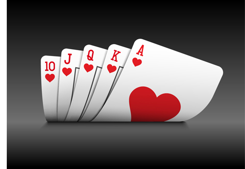 Royal straight flush playing cards vector 04 Straight royal playing flush cards   