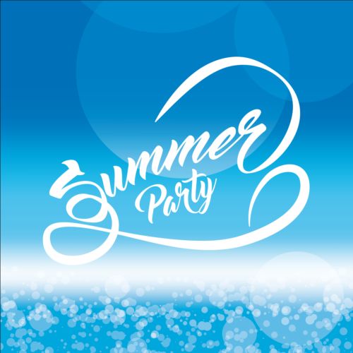 Summer party text logos design vector 01 text summer party logos design   