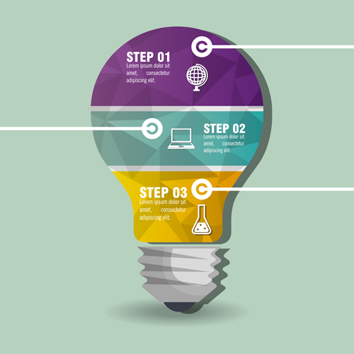 Creative lightbulb infographic vectors material 12 lightbulb infographic creative   