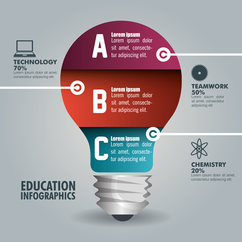 Creative lightbulb infographic vectors material 11 lightbulb infographic creative   