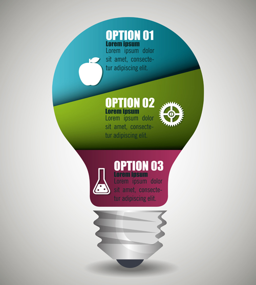 Creative lightbulb infographic vectors material 01 lightbulb infographic creative   