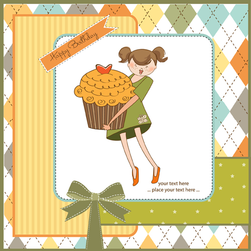 Elements of Cute baby cards background vector 01 elements element cute cards card baby   