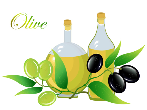 Vector olive art background set 07 olive background   