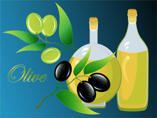 Vector olive art background set 06 olive background   