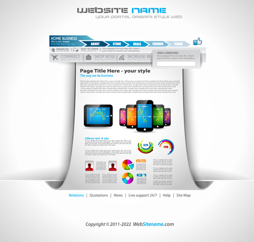 Modern business website template vector website modern business   