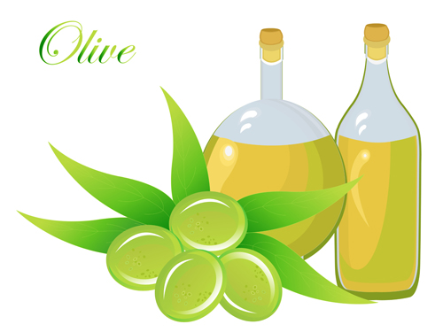 Vector olive art background set 04 olive background   