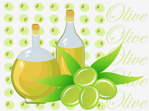 Vector olive art background set 03 olive background   