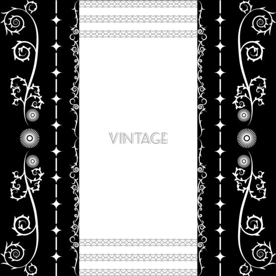 Vintage background with black floral vector 06 vintage floral black background   