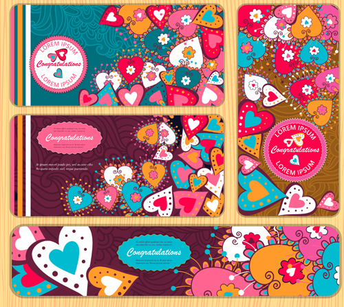 Banners doodle with heart vector 02 heart doodle banners   