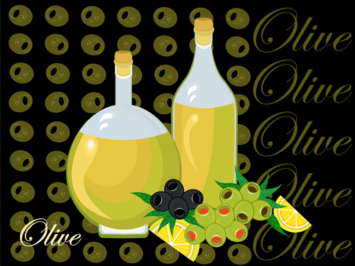 Vector olive art background set 01 olive background   