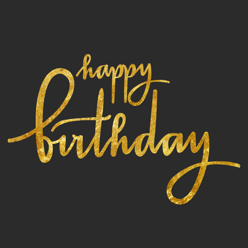 Happy birthday gold text design vector 152301 text happy gold birthday   