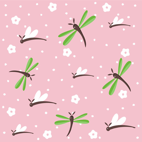 Simple dragonfly seamless pattern vector 02 simple seamless pattern dragonfly   