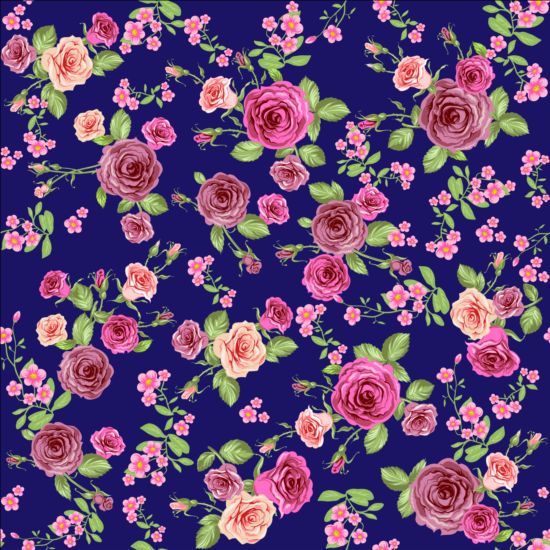 Pink rose seamless pattern vector material 02 seamless rose pink pattern   
