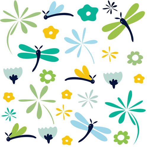 Simple dragonfly seamless pattern vector 01 simple seamless pattern dragonfly   
