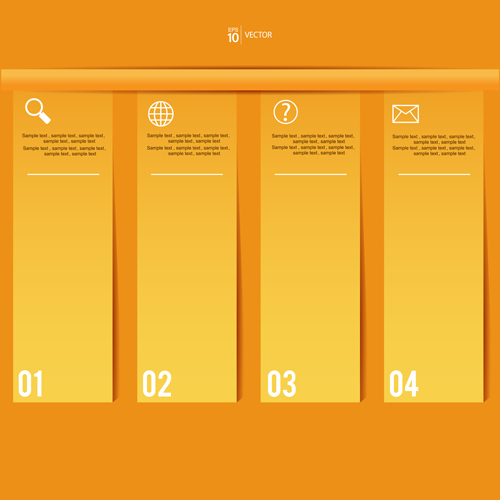 Yellow business infographic banners vector yellow infographic business banners   