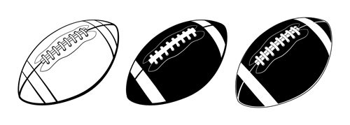 Black with white american football vector white football black american   