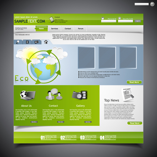 Fresh green styles website template vector 04 website template styles green fresh   