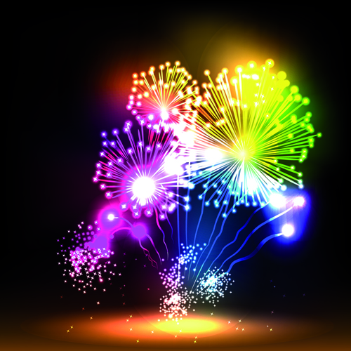 Colorful Fireworks design vector set 04 Fireworks colorful   