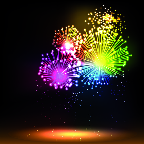 Colorful Fireworks design vector set 03 Fireworks colorful   