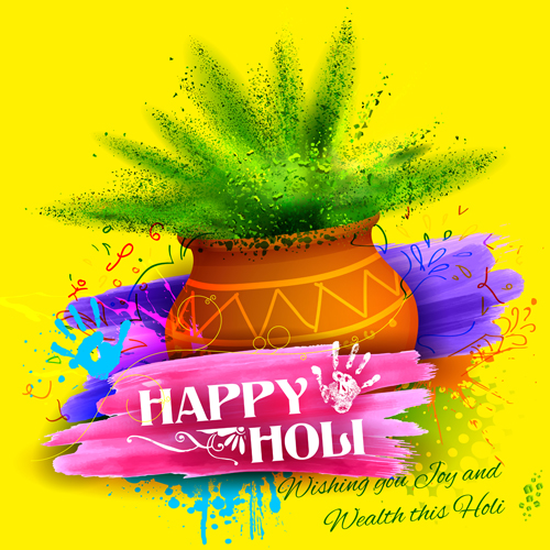 Happy holi grounge background vector 01 holi happy grounge background   