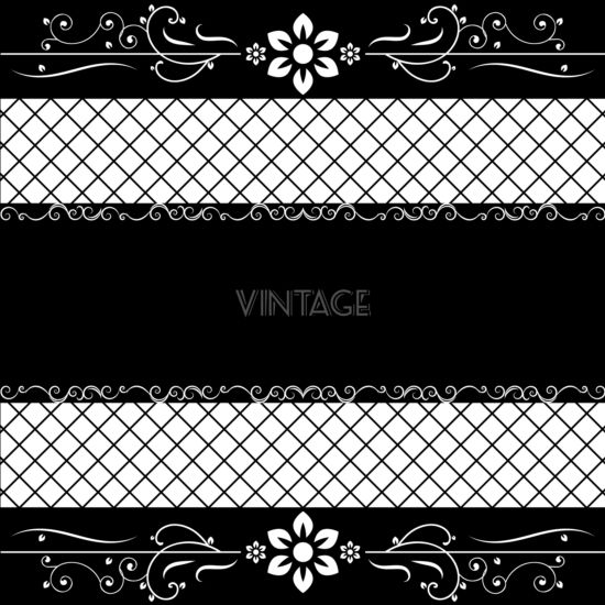 Vintage background with black floral vector 07 vintage floral black background   