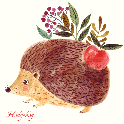 Cute hedgehog hand drawn vector 02 hedgehog hand drawn cute   