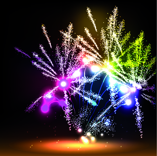 Colorful Fireworks design vector set 02 Fireworks colorful   