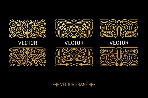 Vector frames golden vintage design 02 vintage golden frames design   