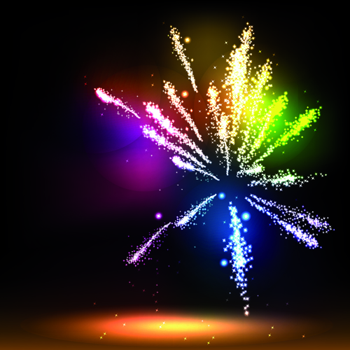 Colorful Fireworks design vector set 01 Fireworks colorful   