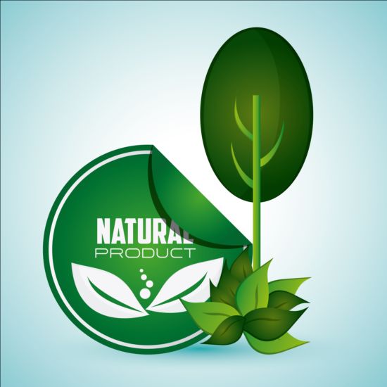 Ecological with natural stickers vector material 02 stickers natural ecological   