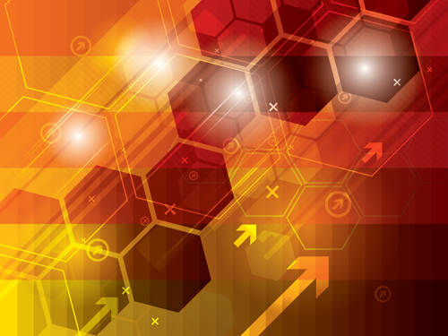 Arrow and hexagons technology background vector 07 technology hexagons background arrow   