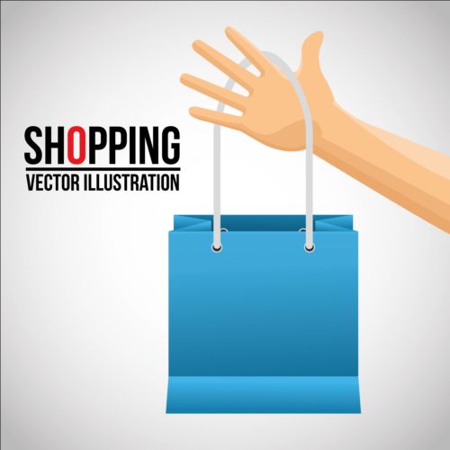 Blue shopping bags vector background shopping blue bags background   