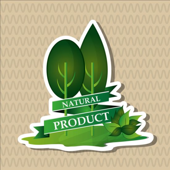 Ecological with natural stickers vector material 07 stickers natural ecological   