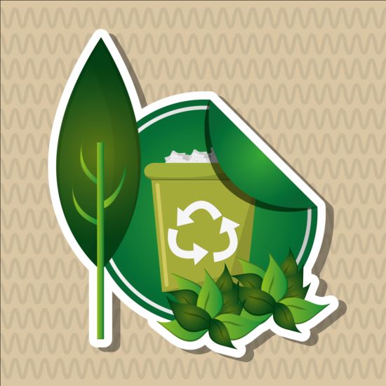 Ecological with natural stickers vector material 05 stickers natural ecological   