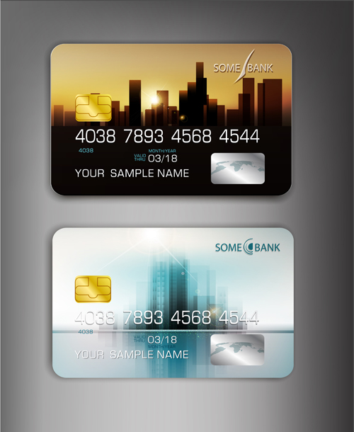 Abstract credit cards template vector 06 template credit cards abstract   