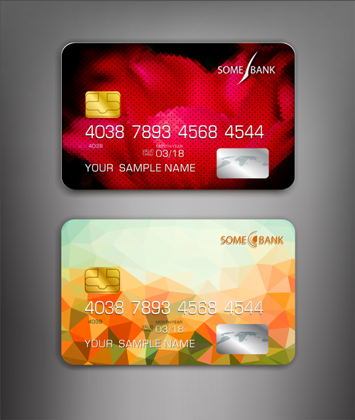 Abstract credit cards template vector 05 template credit cards abstract   