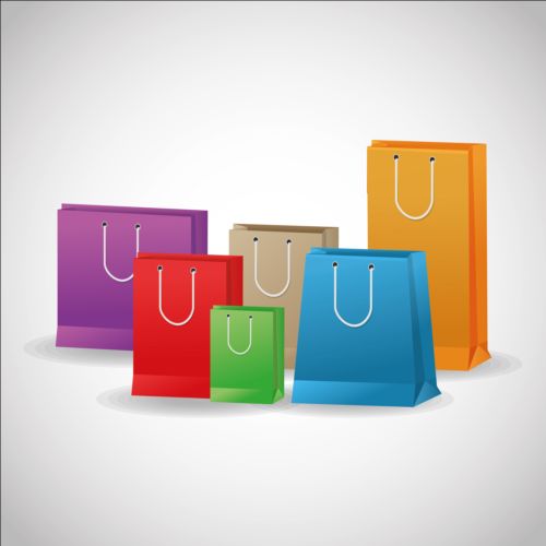 Colored shopping bags illustration vector 04 shopping illustration colored bags   