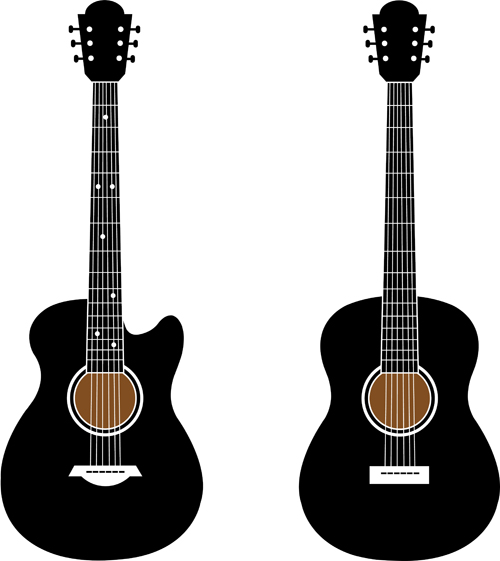 Black guitar vector guitar black   