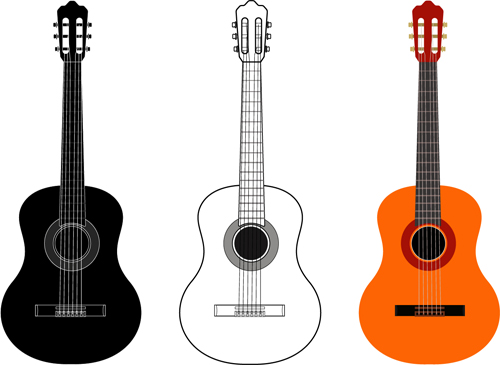 3Kind colored guitar vector kind guitar colored   