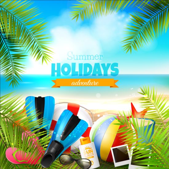 tropical paradise beach with sea background vector 01 tropical sea paradise beach background   