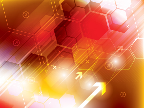 Arrow and hexagons technology background vector 03 technology hexagons background arrow   