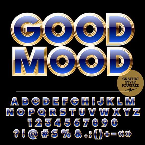 Golden with blue number and alphabets vector number golden blue alphabets   