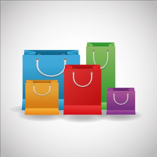 Colored shopping bags illustration vector 01 shopping illustration colored bags   