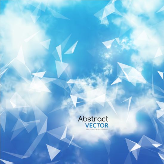 Triangles tech background and cloud vector 04 triangles tech cloud background   